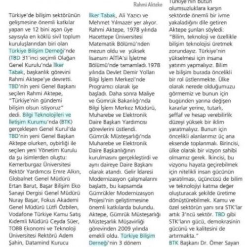 TBD’de Yeni Yönetim İş Başında – BT Haber