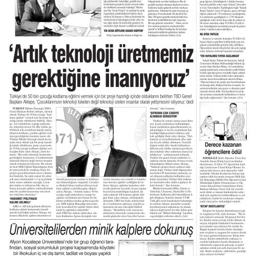 Artık Teknoloji Üretmemiz Gerektiğine İnanıyoruz