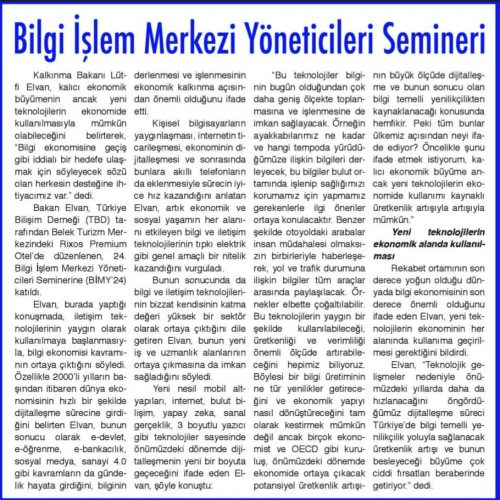 Bilgi İşlem Merkezi Yöneticileri Semineri – Burdur Gazetesi
