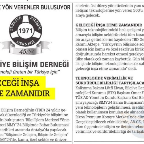 Bilişime Yön Verenler Buluşuyor -Milli Gazete