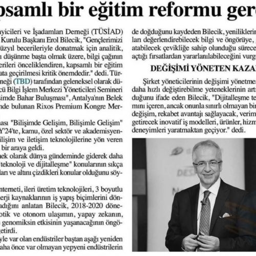 Kapsamlı Bir Eğitim Reformu Gerekli – Başkent Ankara