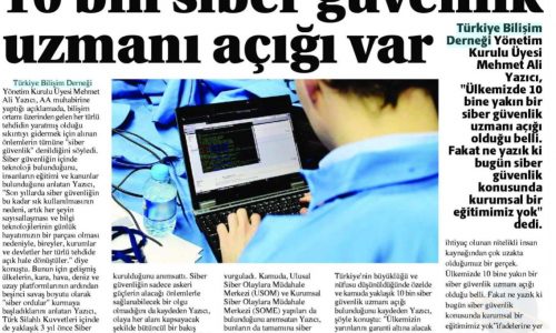 10 Bin Siber Güvenlik Uzmanı Açığı Var – Yeni Konya