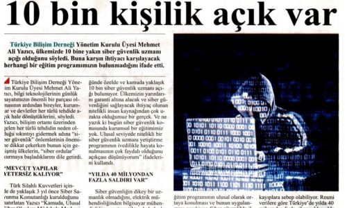 Siber Güvenlikte 10 Bin Kişilik Açık Var – Diriliş Postası