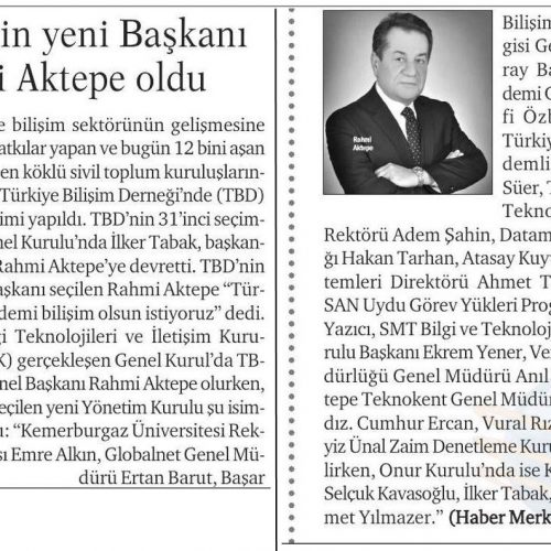 TBD’nin Yeni Başkanı Rahmi AKTEPE Oldu – Hürses