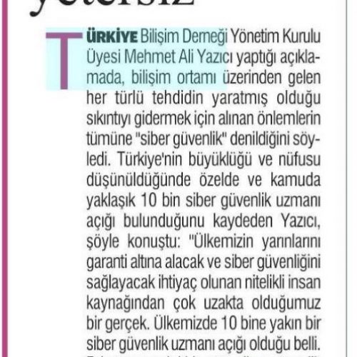 Türkiye Siber Güvenlikte Yetersiz – Milat