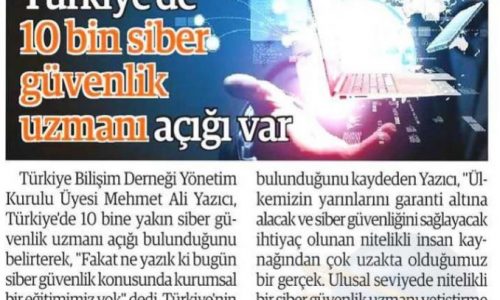 Türkiye’de 10 Bin Siber Güvenlik Uzmanı Açığı Var – Harbi