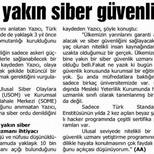 Türkiye’de 10 Bine Yakın Siber Güvenlik Uzmanı Açığı Var – AA