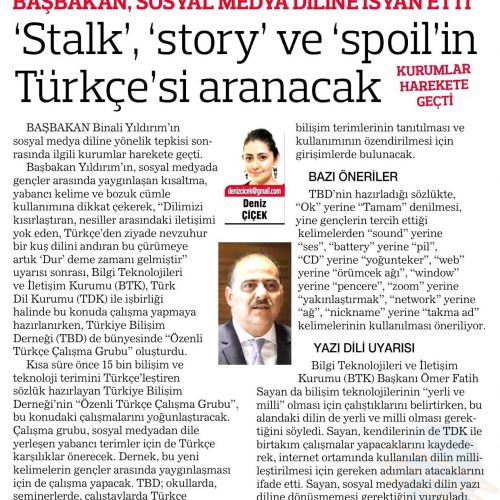 ‘Stalk’, ‘Story’ ve ‘spoil’in Türkçesi Aranacak – HABER TÜRK