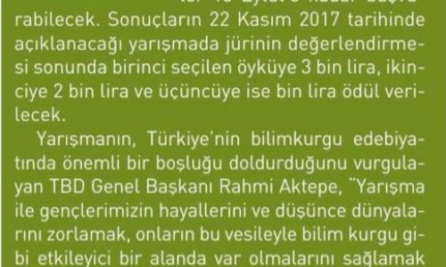 TBD Bilim Kurguda İddalı Kalemleri Bekliyor – Kobi Efor