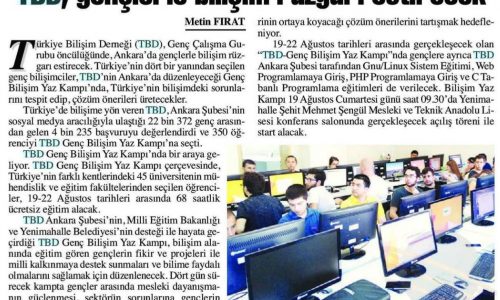 TBD, Gençlerle Bilişim Rüzgarı Estirecek – ANKARA BAŞKENT