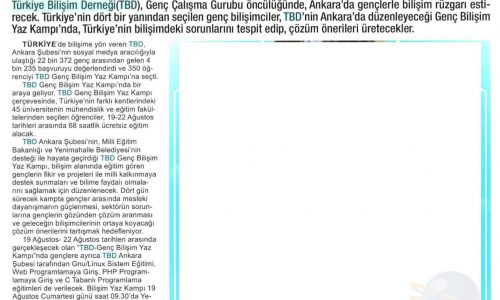 TBD, Gençlerle Bilişim Rüzgarı Estirecek – TİCARİ HAYAT