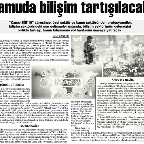 Kamuda Bilişim Tartışılacak – BAŞKENT EKONOMİ