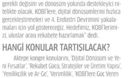 KOBİ’leri Atağa Kaldıracak Kongre – Star Gazetesi