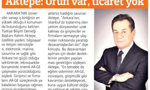 Aktepe: Ürün Var, Ticaret Yok – HABERTÜRK ANKARA