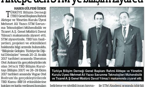Aktepe’den STM’ye Bilişim Ziyareti – ANADOLU GAZETESİ