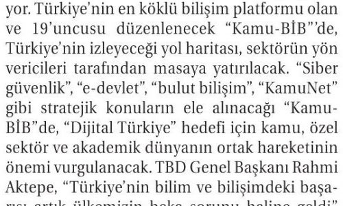 Kamu-BİB’nin Teması “Dijital Devlet” – TİCARET GAZETESİ