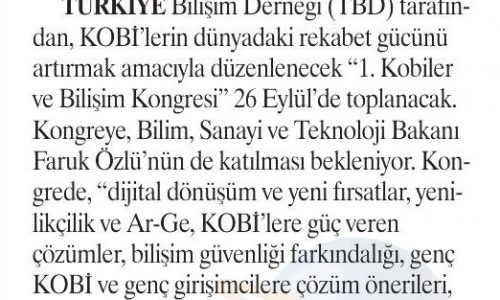 KOBİ’ler ve Bilişim Kongresi Toplanacak – GÜNBOYU
