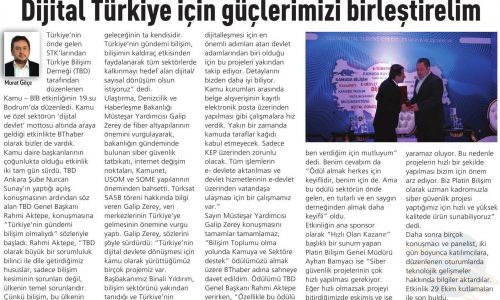 Dijital Türkiye İçin Güçlerimizi Birleştirelim – BT HABER