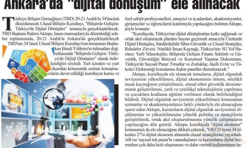 Ankara’da “Dijital Dönüşüm” Ele Alınacak – ANKARA BAŞKENT