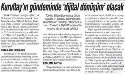 Kurultay’ın Gündeminde ‘Dijital Dönüşüm’ Olacak – GÜN BOYU