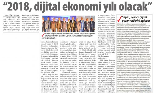 “2018, Dijital Ekonomi Yılı Olacak” – TİCARET GAZETESİ