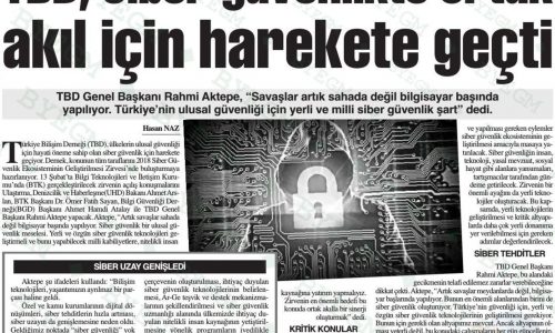 TBD, Siber Güvenlikte Ortak Akıl İçin Harekete Geçti – ANKARA BAŞKENT