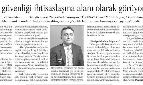 Siber Güvenliği İhtisaslaşma Alanı Olarak Görüyoruz – HÜRSES