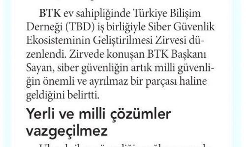 Siber Güvenlik Milli Güvenliğin Ayrılmaz Bir Parçasıdır – YENİSÖZ GAZETESİ