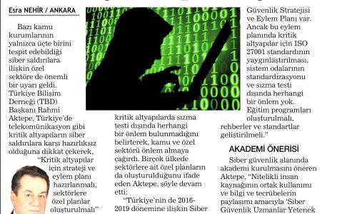 Kritik Altyapılar İçin Siber Eylem Planı Yok – HABERTÜRK