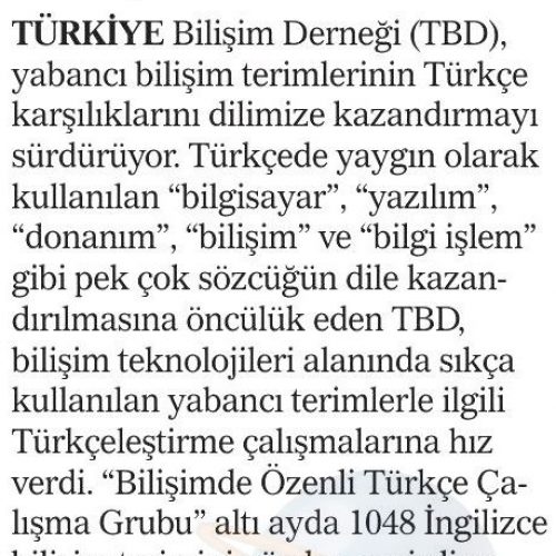 TBD’den Bilişimde Türkçe Seferberliği – AKŞAM ANKARA GAZETESİ