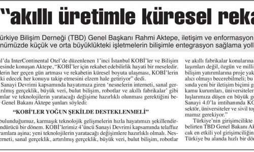 TBD, KOBİ’leri “Akıllı Üretimle Küresel Rekabete” Taşıyor – ANKARA BAŞKENT