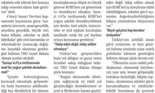 TBD, KOBİ’leri “Akıllı Üretimle Küresel Rekabete” Taşıyor – TİCARET GAZETESİ