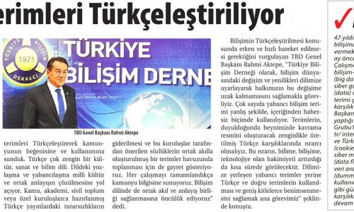 Bilişim Terimler Türkçeleştiriliyor – TİCARET GAZETESİ