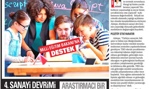 4. Sanayi Devrimi için Hazırlık – AKŞAM GAZETESİ