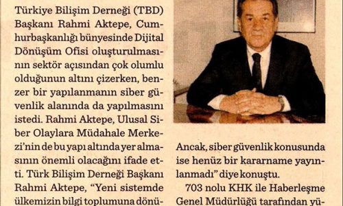 Bilişimcilerden ‘Siber Güvenlik Ofisi’ Talebi Geldi – DÜNYA GAZETESİ