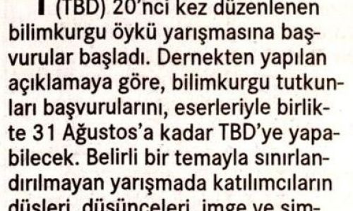 Bilimkurgu Öyküleri Yarışıyor – CUMHURİYET