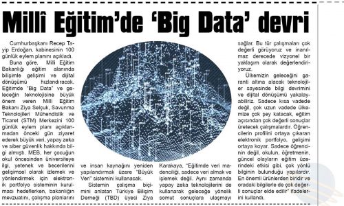 Milli Eğitim’de ‘Big Data’ Devri – DOĞRUYOL GAZETESİ