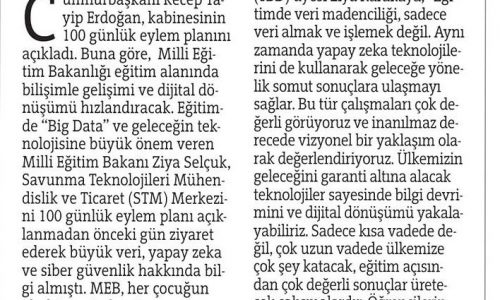 Milli Eğitim’de ‘Big Data’ Devri – TÜRKİYE GAZETESİ