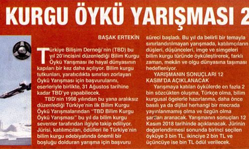 TBD Bilim Kurgu Öykü Yarışması 20 Yaşında – SON AN GAZETESİ