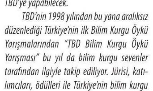 TBD Bilim Kurgu Öykü Yarışması 20 Yaşında – TİCARET GAZETESİ