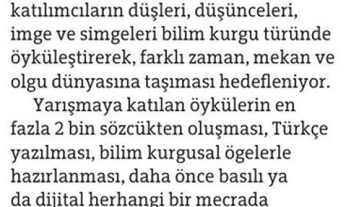 “TBD Bilim Kurgu Öykü Yarışması”na Başvurular Başladı – YENİ BİRLİK