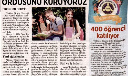 Türkiye’nin Bilişim Ordusunu Kuruyoruz – MİLLİYET GAZETESİ
