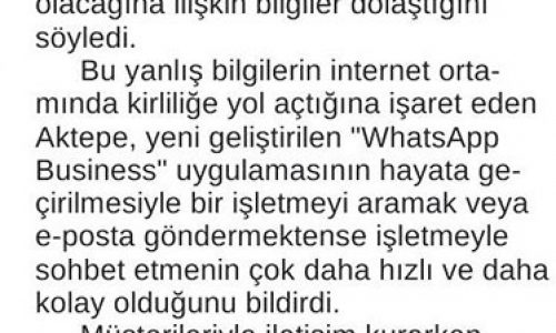 Whatsapp Vatandaşa Değil Firmalara Ücretli – ANKARA 24 SAAT