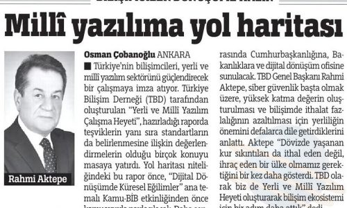 Milli Yazılıma Yol Haritası – TÜRKİYE GAZETESİ