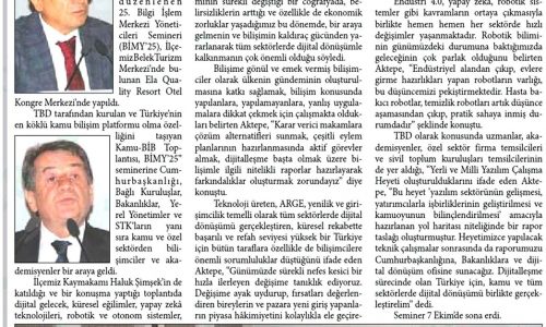25. Bilgi İşlem Merkezi Yöneticileri Semineri – SERİK POSTASI GAZETESİ