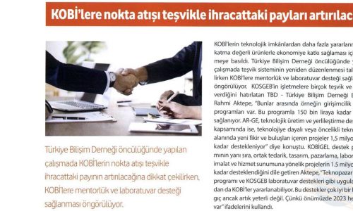 KOBİ’lere Nokta Atışı Teşvikle İhracattaki Payları Artırılacak – KOBİ TREND DERGİSİ