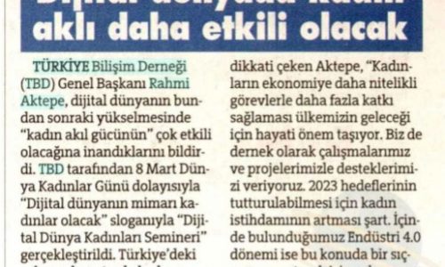 Dijital Dünyada Kadın Aklı Etkili Olacak – SÖZCÜ