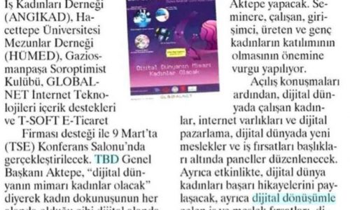 Dijital Dünyanın Kadınları – MİLLİYET ANKARA