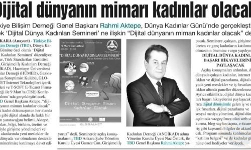 Dijital Dünyanın Mimarı Kadınlar Olacak – ANAYURT