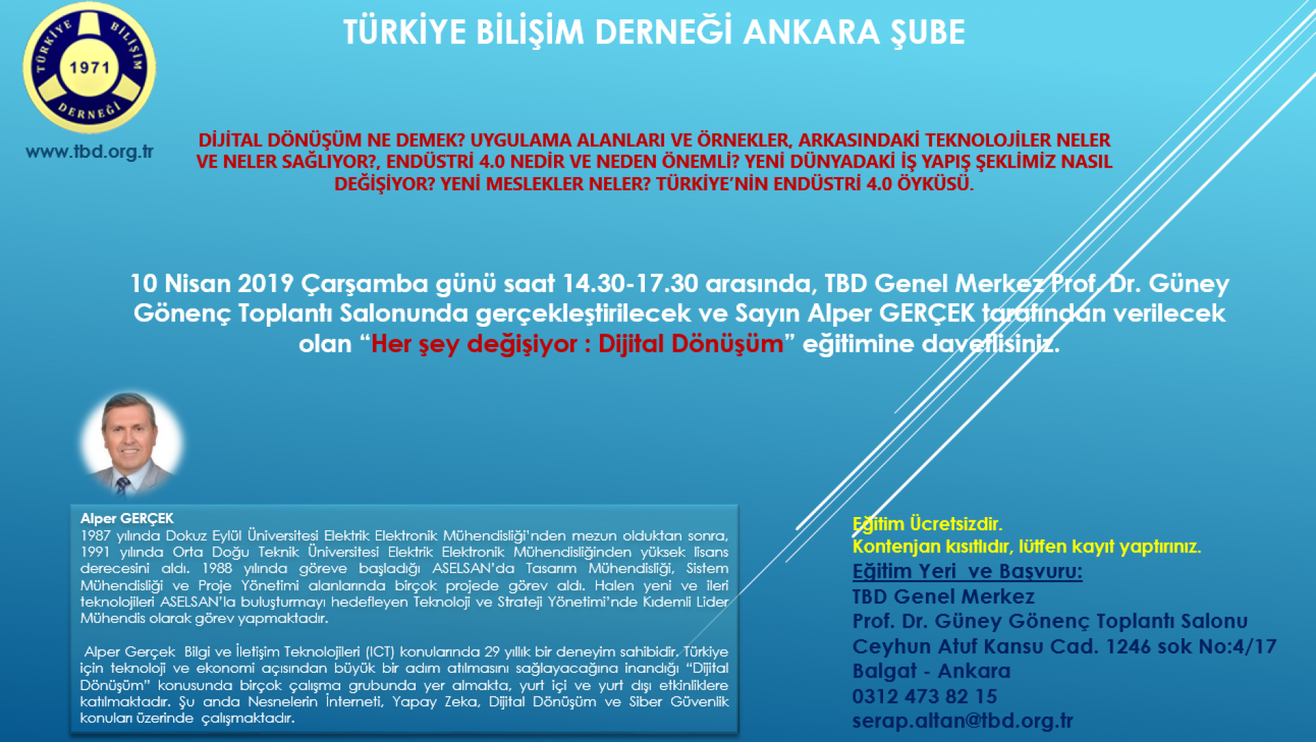 TBD Ankara Şubesi “Her şey değişiyor : Dijital Dönüşüm” Semineri